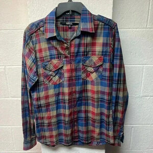 Carbon Men's Plaid Casual Slim Fit Button Shirt Long Sleeve